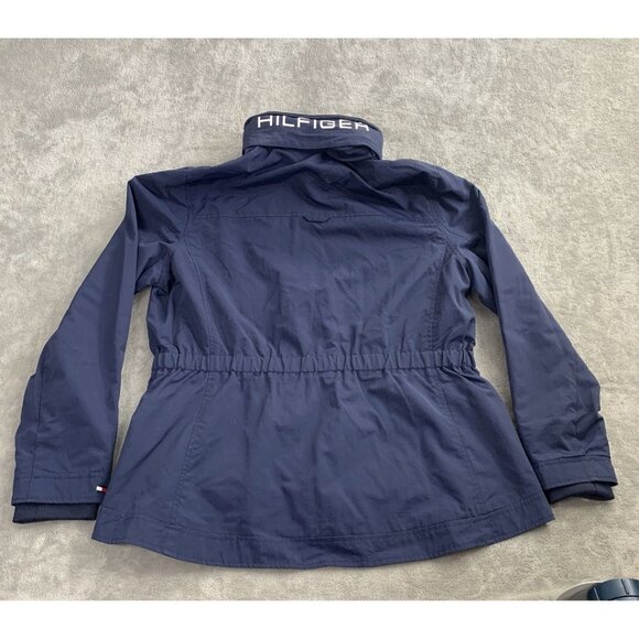 Tommy Hilfiger Regatta Jacket Womens XL Navy Blue Water-Resistant Windbreaker - Picture 2 of 10